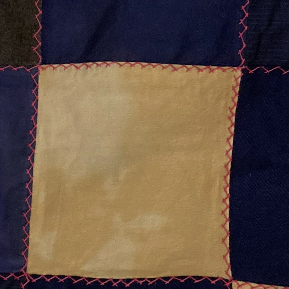 Vtg Handmade Repurposed Fabric Patchwork Quilt Top Unfinished 78"x86" - Picture 3 of 15